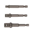 HiKOKI adapters (3x) 1/4 zesk naar 1/4 -1/2 -3/8inch dop