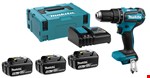 Makita accu klopboor-schroefmachine - DHP485RF3J - 18V - 3x3.0 Ah accu en snellader - in Mbox