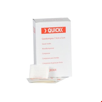 Quick gaaskompres (16x) - 7,5x5cm - 1/16 - steriel