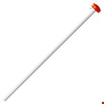Vlaggenstok 200cm - wit - met oranje knop