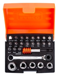 Bahco bit- en doppenset - voor gleuf, PH, PZ, zeskant en torx - 2058/S26