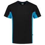 Tricorp T-shirt Bi-Color - Workwear - 102002 - zwart/turquoise - maat 4XL