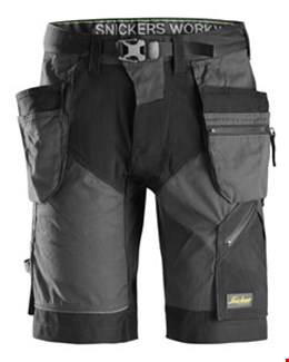 Snickers Workwear korte werkbroek - 6904 - zwart/grijs - maat 50