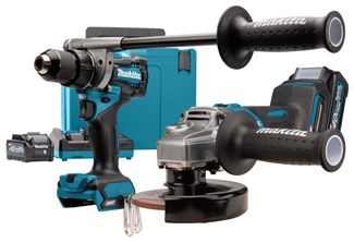 Makita accu combiset - boren/schroeven/slijpen - DK0124G201 - 40V Max- 2x4.0 Ah accu en snellader - in Mbox
