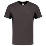 Tricorp T-shirt Bi-Color - Workwear - 102002 - donkergrijs/zwart - maat L