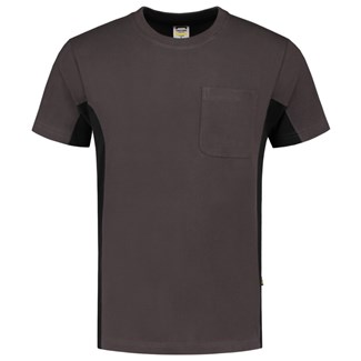 Tricorp T-shirt Bi-Color - Workwear - 102002 - donkergrijs/zwart - maat L