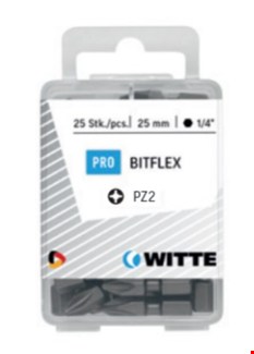 Witte PRO Bitflex Pozidriv schroefbitsen 25 mm