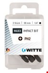 Witte phillips bit MAXX Impact [3x] - 1/4'' - PH 1 - 38mm  