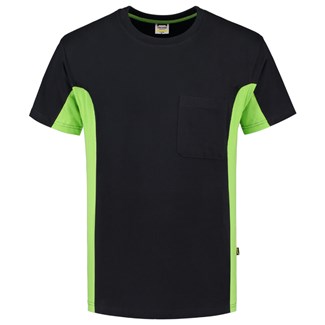 Tricorp T-shirt Bi-Color - Workwear - 102002 - zwart/limoen groen - maat XS