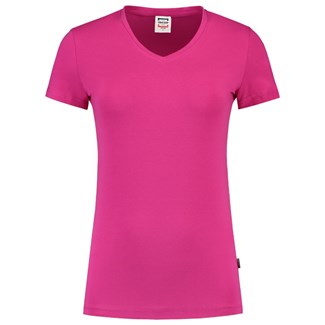 Tricorp dames T-shirt V-hals 190 grams - Casual - 101008 - fuchsia - maat XS