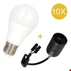 Bailey LED peerlampen (10st) + fittingen (10st) - E27- 10W (94W) - wit