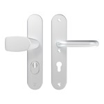 AXA veiligheidsbeslag knopkruk/kruk - SKG*** met kerntrekbeveiliging - Oval Plus kruk Wing+U - PC72 - alu. F1 