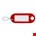 DX sleutellabel met ophangoog en s-haak HL - rood