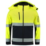 Tricorp softshell jack - Bi-color - Safety - 403007 - fluor geel/marine blauw - maat XXL