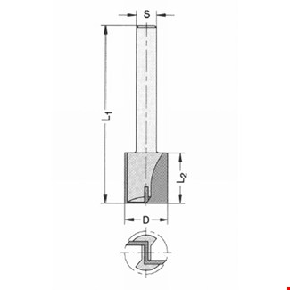 JSO-TR groeffrees HW - 26mm snijlengte 16 totale lgt 70 s8 - 24243-5-26010