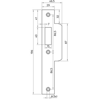 Nemef sluitplaat p649/47 RVS draairichting 1-3 korte lip
