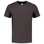 Tricorp T-shirt Bi-Color - Workwear - 102002 - donkergrijs/zwart - maat M