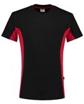 Tricorp T-shirt Bi-Color - Workwear - 102002 - zwart/rood - maat M