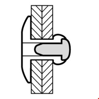 Blindklinknagel GBK - Alu/Staal - 1032 - 4.8x10x14mm