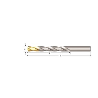 DORMER korte spiraalboor A002 -HSS-TiN -DIN338 - zelfcentrerend 6.5 mm - A0026.5