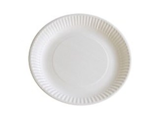 Bord wit karton coated - 18 cm - pak 100 st