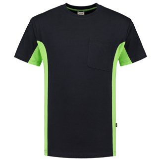 Tricorp T-shirt Bi-Color - Workwear - 102002 - marine blauw/limoen groen - maat XXL