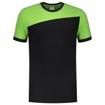 Tricorp 102006 T-shirt bicolor Naden - zwart/lime - maat M