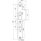 Nemef sluitplaat - afgerond - pa4119/17 RVS  - draairichting 2-4 korte lip