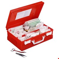 ESE international BHV verbandtrommel - zeer uitgebreid - met wandhouder