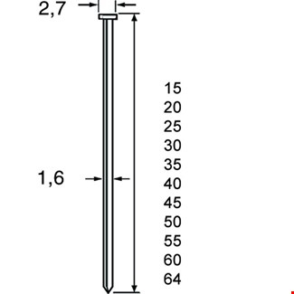 Dutack brads - SKN16 - 1,6 x 40 mm - 2500 st