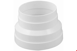 Verloopstuk - tbv PVC afzuigslang - 100/125 mm - wit