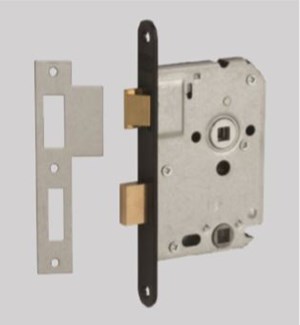 Nemef vrij- en bezetslot - WC63/8 mm - doornmaat 50 mm - 1264/3 - zwart gelakt
