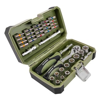 XHANDER Bits- en Doppenset 1/4" 37-delig met ratel - in koffer