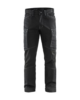 Blåkläder 1459 service werkbroek denim stretch - zwart maat 48