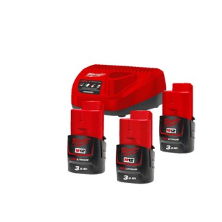 Milwaukee accupack - NRJ 12V B2 - 12V - 3x3.0 Ah accu en lader - Li-ion