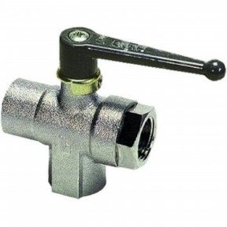 Legris - Kogelkraan Mini- messing vernikkeld - 3-weg - 3/4" - binnen/binnen/binnen - DN18 - L Boring - 0482.18.27