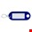 DX sleutellabel met ophangoog en s-haak HL - blauw
