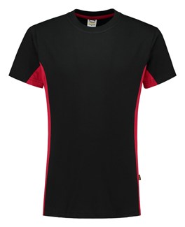 Tricorp T-Shirt Bicolor - 102004 - zwart/rood - maat XL