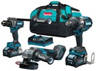 Makita accu combiset boren/schroeven/slijpen bevestigen - DK0158G301 - 40V - 2x4.0 Ah accu en snellader - in tas