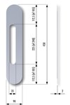 SecuMax anti-manipulatie plaat - RVS F1 geborsteld - 90 x 450 mm - 3010.017.16 - sparing 240 mm