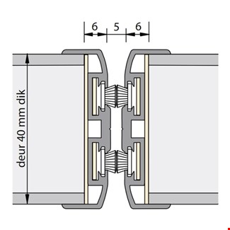 Alprokon Ferno-Tec uitvoering 311 - aanslag/wissel/pendelprofiel - brandwerend 2400mm  