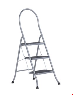 Altrex huishoudtrap - Cromato Silver - met hoge steunbeugel - max. werkhoogte 2,70 m - 1 x 3 treden
