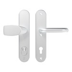 AXA veiligheidsbeslag knopkruk/kruk - SKG*** met kerntrekbeveiliging - Oval Plus kruk Wing+U - PC92 - alu. F1 