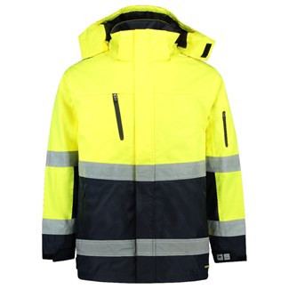 Tricorp Parka ISO20471 BiColor - High Visibility - 403004 - fluor geel/marine blauw - maat XXL