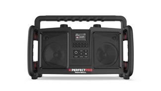 PerfectPro bouwradio - ROCKBULL - bluetooth/DAB+/FM/AUX - IP65 - 230V/accu - zwart