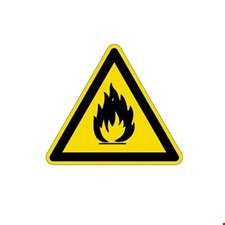 Brady waarschuwingssticker [7x] -  driehoek 5 cm - brandg.stof. - 800238