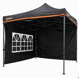 Ivana Doorwerktent Stalen frame - zwart tentdoek 3x3 meter