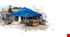 Grizzly werktent - GO-WORK 40 - 3x4,5 m - alum. frame smalle voet - blauw