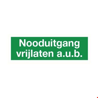 Reddingsteken Nooduitgang Vrijlaten bord 90x250