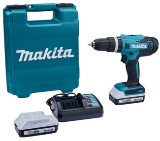 Makita klopboor-/schroefmachine - HP488DWAE - 18 V - 2x2,0 Ah accu en lader - in koffer